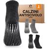 Occulto calze antiscivolo uomo pacco da 2-4 (modello: Andi) 2 Paia | Grigio,nero 39-42