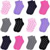 L&K-II 12 paia di calzini per bambina con simpatici motivi a cuore Scarpine per bambini calzini da sneaker multicolore 2806A 23-26