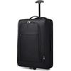 KONO Bagaglio a mano Soft Shell leggero con doppio bagaglio a mano per trolley (Nero)