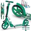 AREBOS Monopattino Arebos Cityroller verde Monopattino regolabile in altezza | pieghevole | tracolla inclusa | ruote XXL | freno a pedale | per bambini e adulti | carico massimo 100 kg | kick scooter