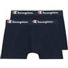 Champion Core X2, Boxer aderenti Uomo, Nero & Grigio Melange Scuro, M