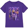 KPOP Demon Hunters - T-Shirt Unisex per Bambini, Motivo K-Pop Demon Hunters - Huntrix Huntr/X Golden Trio Pose, T-Shirt per Bambini, Viola, 9-11 Years
