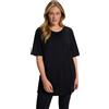 Ulla Popken Maglietta Basic, Girocollo Polo Donna, Nero, 64-66