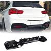 Generic Diffusore per paraurti posteriore per BMW 1 Serie F20 F21 LCI M135 M140 M Sport 2015-2019 ABS Nero lucido, kit paraurti posteriore con doppio scarico a una uscita (stile MP)