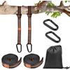 Vicloon 2 Pezzi Cinghie per Amaca, 200 cm Cinghie Amaca con 2 Moschettoni e 1 Borsa portaoggetti, Contiene Fino a 300 kg, Set di Fissaggio per Campeggio All'Aperto, Amaca, Altalene, Arancione