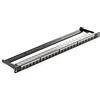 deleyCON Patchpanel a 24 Porte Modulare 0,5HE 19 Pollici Rack Integrato + 24 Moduli RJ45 Keystone Modulo CAT6a Compatibili CAT5 CAT6 CAT7 CAT8 Rete LAN Cavo di Posa Nero