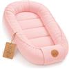 Totsy Baby Nido morbido in Mussola - traspirante per Neonato portatile e soffice 50x90 cm - accogliente coccoloso per Lettino Culla Carrozzina Cameretta Viaggio Bimbo Bimba Rosa cipria