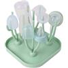 Vicloon Bottiglia Stendino, Rastrelliere Asciuga Biberon con Puntoni Rimovibili, in Materiale PP Sicuro, Senza BPA, Stendino per Biberon, Bambino Piatti, Capezzoli e Tazze, Verde