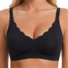 Aolso Reggiseno Donna Senza Ferretto, Donne Reggiseni Senza Cuciture, Sostegno, Coppa Intera, Reggiseno Push-Up Confortevole,Ideale da Indossare sotto Le T-Shirt o per Dormire-Tipo B(Nero-L)