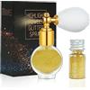 AOOWU Spray glitterato, glitter per viso e corpo, spray con glitter per capelli, trucco e polvere luccicante per capelli e corpo, ideale per Natale e rave party (oro/B)