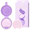 Jessup pulisci pennelli make up Tappetino pulente pennelli trucco silicone con 2 saponette solide, pulizia pennelli detergente strumento portatile pulizia spugne A013