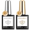 Modelones Base e Top coat Semipermanente per Unghie Smalto in Gel 2 x 15ml Soak Off Top Coat UV LED Smalti per Manicure