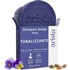 Arista ayurveda Arista Shampoo solido antigiallo, Shampoo viola antigiallo, all'olio di ricino & polvere di frutta Amla & tonico, Shampoo capelli biondi & bianchi