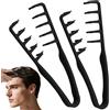AYBUY 2 Pezzi Generico Pettine Texture Per Uomo, Strumento Volumizzante per Radici, pettine volumizzante con denti larghi Per Coprire le Cuciture, accessorio per la cura del parrucchiere (Nero + Nero)