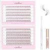 Natuhana Ciglia Finte Ciuffetti, 240 PCS Ciglia Extension Kit 8-15mm Misto Naturali 0.07mm, DIY Eyelash Extension Cluster con Pinzette e Colla((10P, Nero, 8-15mm)