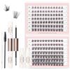 Natuhana Ciglia Finte Ciuffetti, 168 PCS Ciglia Extension Kit 10-16mm Misto Naturali 0.07mm, DIY Eyelash Extension Cluster con Pinzette e Colla