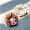 Townssilk grande fiocco in seta cravatta, 100% pura seta di gelso, 22 momme, amica dei capelli, lussuosa, elastica, 2 pezzi, bianco diamante+rosa diamante