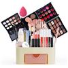 FantasyDay Set di Trucchi, FantasyDay Kit di Bellezza Cosmetici Kit per Occhi, Viso e Labbra - Natale Regalo Xmas Makeup Gift Set con Correttore, Rossetti, Lucidalabbra, Palette Ombretti, Mascara, Trousse, Fard