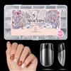 AZUREBEAUTY 600 Pezzi Tip in Gel Unghie, 15 Taglie Tip Unghie Ricostruzione, Unghie Finte Copertura Completa, Gel Tips Unghie Quadrate per Salone Manicure, Nail Art Principiante- XS Corto Quadrate