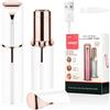 URAQT Epilatore Viso Donna, Depilatore Rasoio per Viso, USB Ricaricabile Rasoio Viso Donna, con LED e USB, Rasoio Elettrico Indolore per Viso, Labbra, Baffetti, La Zona Bikini (Bianco)