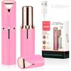 URAQT Epilatore Viso Donna, Depilatore Rasoio per Viso, USB Ricaricabile Rasoio Viso Donna, con LED e USB, Rasoio Elettrico Indolore per Viso, Labbra, Baffetti, La Zona Bikini (Rosa)