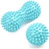URAQT Palline Massaggio, 2 Pezzi Palle per Massaggio Fitness Palline a Riccio, Set di Palline da Massaggio per Alleviare lo Stress, Massage Balls per Automassaggio, Recupero Muscolare, Azzurro