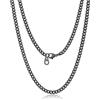Suplight Collana Uomo Nero a Catena Cubana 3mm in Acciaio Inossidabile