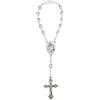 MaMeMi Rosario Auto Argento con Chiusura - Decina da Specchietto con San Cristoforo e Crocifisso | Protezione in Viaggio | Made in Italy
