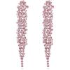 EVER FAITH Statement Orecchini Strass Cristallo Banchetto Lungo Lampadario Pendente per Le Signore Prom Matrimonio Sposa Chiaro Argento Tonalità, Cristallo, Nessuna pietra preziosa