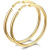 Bestyle Orecchini Donna Oro a Cerchio 80mm in Acciaio Inossidabile Orecchini Cerchio Donna Grande 80mm Placcato Oro Scintillante Confezione Regalo