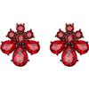 EVER FAITH Orecchini a perno a fiore per Donne Ragazze, Cristalli di strass a trafitti da sposa a goccia Rosso