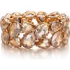 EVER FAITH Cristalli austriaci Bracciale Elastico, Gioielli da Polso Art Deco Eleganti TaerGoccia Vintage per Donna Marrone Oro-Fondo