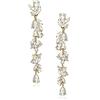 EVER FAITH Matrimonio Strass Cristalli Chandelier Orecchini pendenti per Donne Spose, Art Deco Marquise Goccia Sposa Pendente lungo per Prom Trasparente Oro-fondo