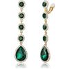 Clearine Orecchini a clip da donna, splendidi strass lucidi, orecchini a goccia di cristallo, orecchini lunghi per matrimoni, feste e balli, Cristallo