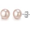 EVER FAITH® Orecchini argento 925 AAA Rosa coltivata d'acqua dolce perla - 8MM
