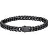 Bestyle Bracciale Uomo Nero in Acciaio Inossidabile a Catena Cubana Miami, Larghezza 5 mm, Lunghezza 21 cm, Stile Punk Hip Hop, Regalo per Uomo