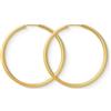 EDELIND Orecchini Cerchio Grandi in oro giallo Donna 40 mm, 14 carati 585, largh. 2 mm, p. 1.6 g. marchio di garanzia made in Germany