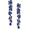 EVER FAITH Orecchini da sposa, Splendidi donna in zirconia cubica Sposa CZ Goccia Dangle Blu Argento-fondo