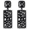EVER FAITH Rettangolo Orecchini Nero Rhinestone Cristallo Geometrico Statement pendente Chandelier