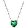 Suplight Collana Donna Argento Ciondolo Cuore Punto Luce Collana Argento Sterling 925 con Pietra di Nascita Smeraldo di Maggio Punto Luce Verde Regalo per Donna Natale Compleanno