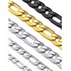 Suplight Collana Uomo Acciaio Collana Catena a Maglia Figaro Acciaio Inossidabile da 6 mm Catena Acciaio Uomo ipoallergenica Solida e Resistente per Uomo Ragazzo 46 cm