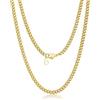 Suplight Collana Uomo Oro a Catena Cubana 3mm in Acciaio Inossidabile