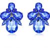EVER FAITH Strass Cristalli Art Deco Orecchini, Banchetto Prom Multi Goccia Brillante Marquise Orecchini a lobo per Donna Royal Blu Argento-fondo