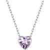 Suplight Collana Punto Luce Donna in Argento Sterling 925 con Alessandrite Pietra di Nascita Giugno Ciondolo Cuore Punto Luce Collana Donna Regalo Natale Compleanno