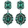 EVER FAITH Orecchini Cristallo Matrimonio Art Deco Vintage Stile Gatsby Lampadario pendenti Verde Nero-fondo