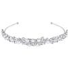 EVER FAITH® Silver-Tone Austriaco di Cristallo Color Avorio simulato Pearl Wedding Fascia dei Capelli Cancella