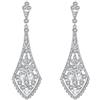 EVER FAITH Orecchini donna,EVER FAITH Zirconia Crema Perla simulata Lusso Art Deco ciondola lampadario Fiore Trasparente Argento-fondo