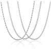 Esmoly 3 Pezzi Collana Uomo Catenina Necklace for Men Oro Argento Nero Acciaio Inossidabile Cuban Chain 45cm/50cm/55cm/60cm Regalo Uomo Ragazzo 2mm/3mm/4mm/5mm/6mm (Argento, 55cm/6mm)