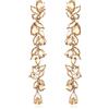 EVER FAITH Strass cristallo lampadario pendolare orecchini art deco marquise teardrop lunga pendenza a goccia per donna sposa matrimonio prom chiaro tono argento, Cristallo, Zirconia cubica