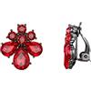EVER FAITH Goccia Orecchini a clip per donne ragazze, strass Cristallo Fiore a rossi